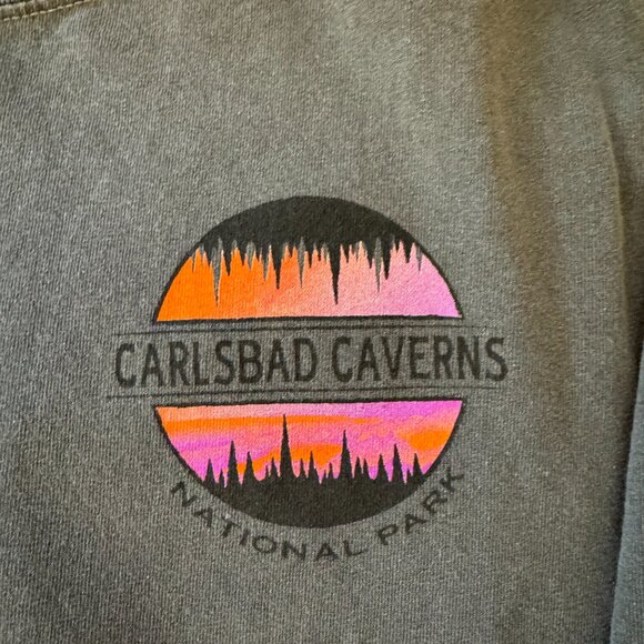 Carlsbad Caverns Grey and Neon Long Sleeve T Shirt - Picture 2 of 4